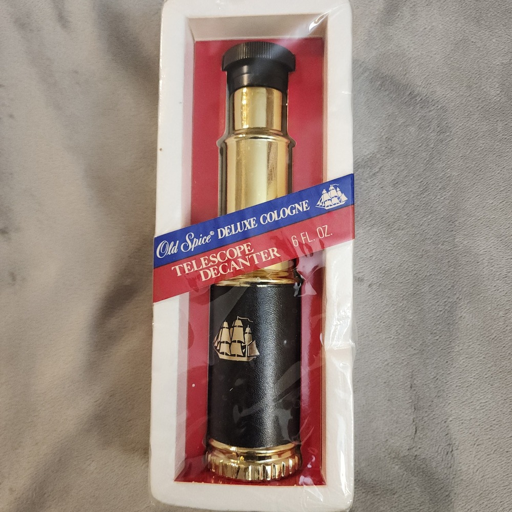 Vintage Old Spice Deluxe Cologne Telescope Decanter 6 fl oz Shulton In Box